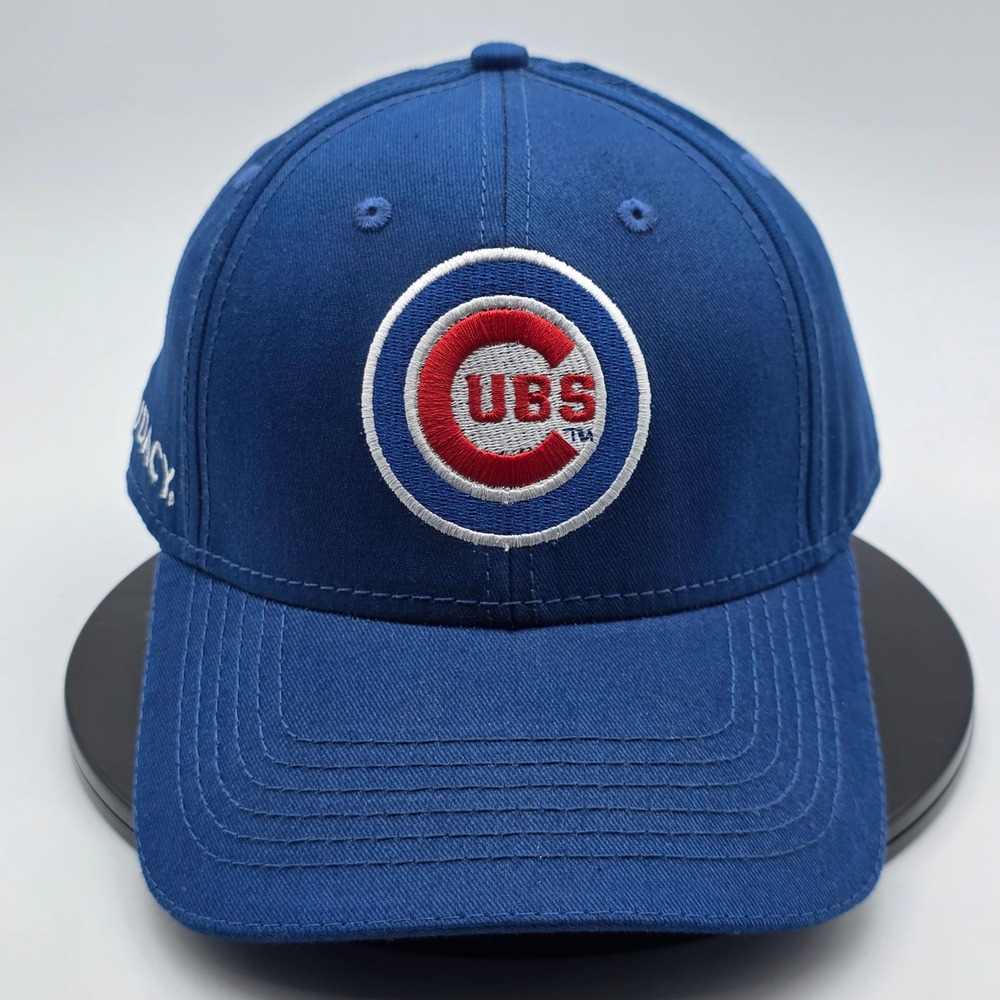 MLB Chicago Cubs Hat OSFM Blue Mens Adjustable Cotton Audacy Logo Baseball Cap‎